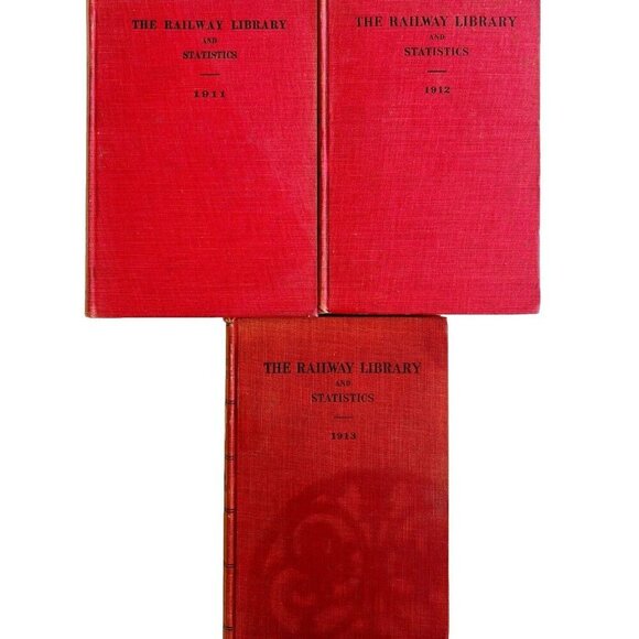 The Railway Library And Statistics 1911-1913 1st Editions HC Book Lot Of 3 E42 - Picture 1 of 8